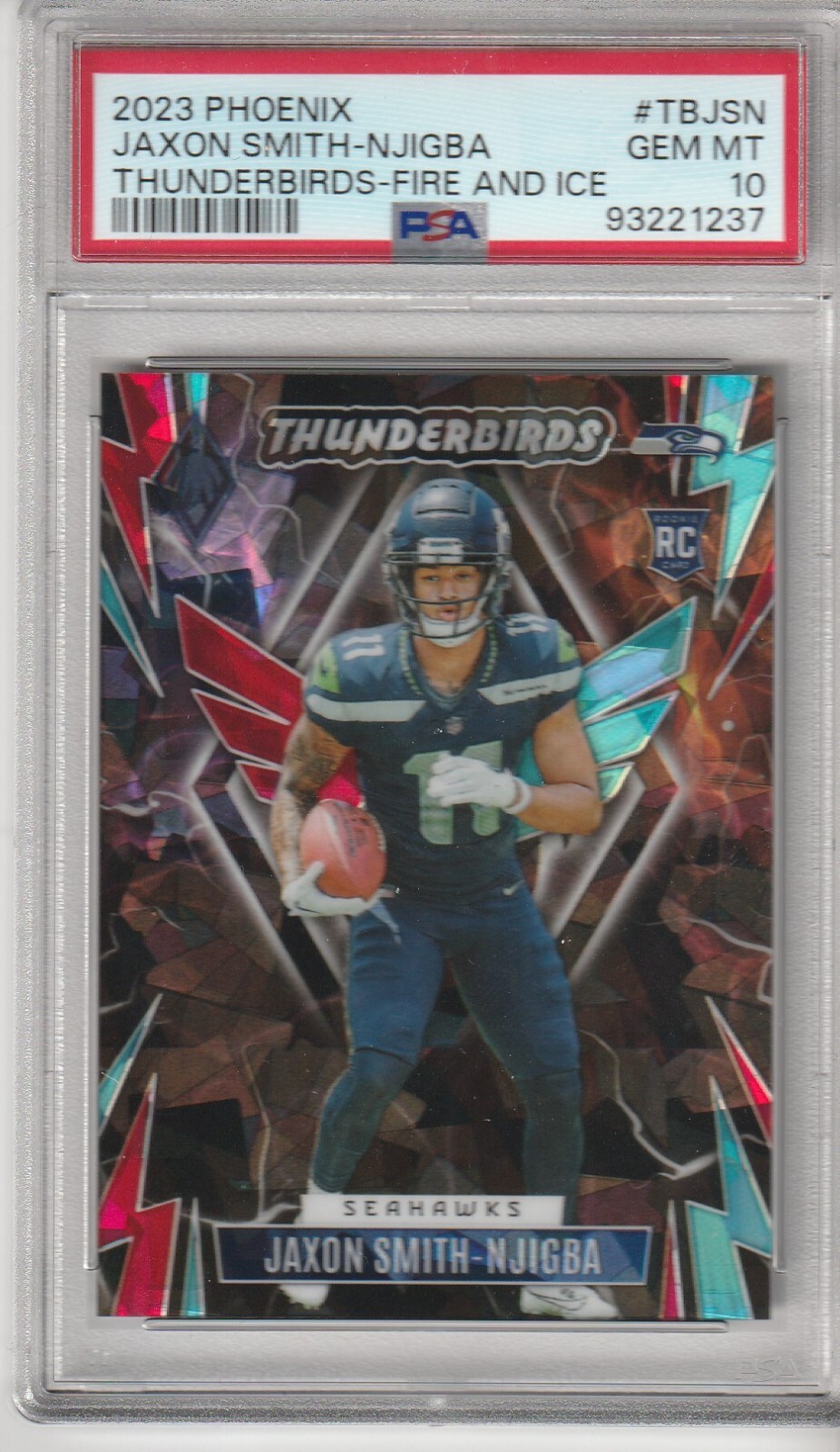 Jaxon Smith-Njigba Panini Phoenix Thunderbirds #TBJSN Fire and Ice