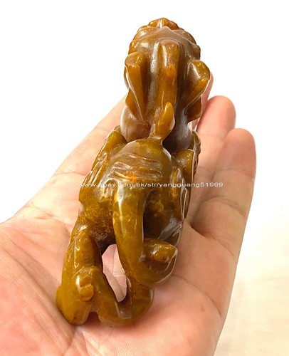 Natural Xiuyan Jade Pixiu Statue Display Ornament Jade Pixiu Decoration X034 - Picture 18 of 19
