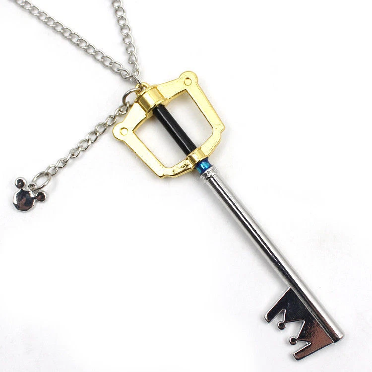 SG New Game Kingdom Hearts Necklaces Pendant Sora Key Keyblade Paopu Fruit  Crown Logo Keyring Men