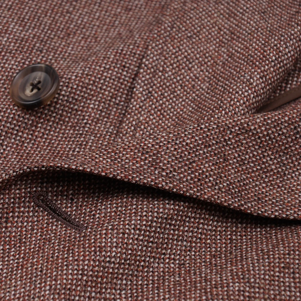 Abrigo exterior Belvest marrón y borgoña Donegal tweed lana chaquetón 40R (UE 50) Foto 2 de 4