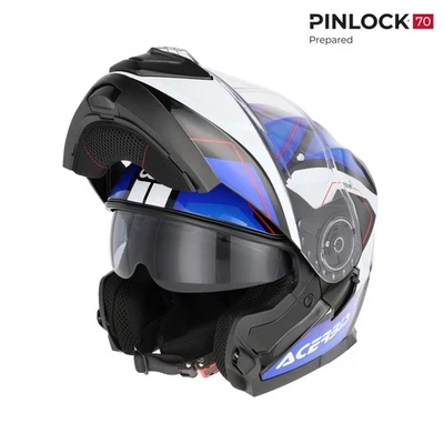 Casque Moduler Ouvrant Acerbis Serel 2206 Bleu Blanc Brillant TAILLE XS S M L XL - Photo 1/4