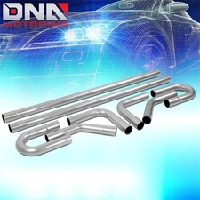 8Pcs 2.0"OD Mild Steel Bend Straight DIY Custom Mandrel Exhaust Tubing Pipe Kits