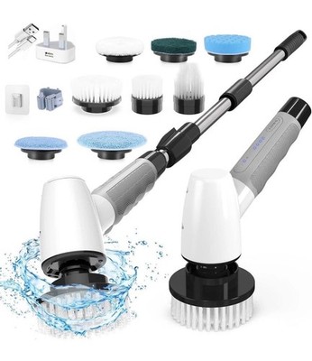 8 in 1 Elektrische Spin Scrubber Reinigungsbürste 50'' Langer Arm Leistungsstark Leicht