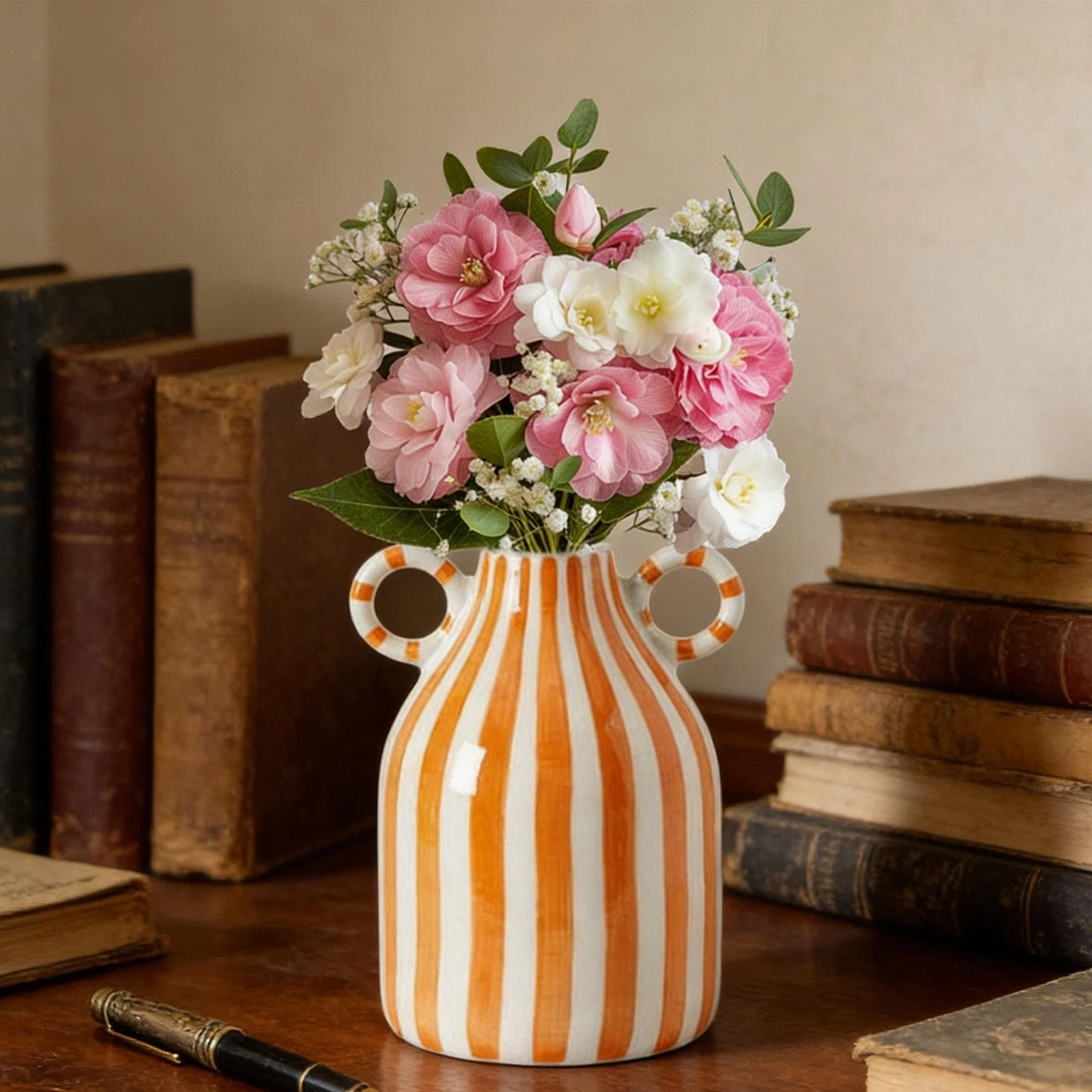 Decorative Flower Vase with 2 Handles Pottery Modern Home Decoration Flower
Opens in a new window or