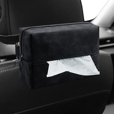 Car Tissue Holder with Elastic Band, Back Seat Napkin Organizer Black 