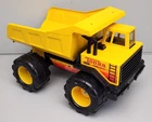 Vtg 90's Tonka Big Turbo-Diesel Yellow Dump Truck Pressed Steel Metal XMB-975