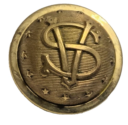 SONS OF VETERANS (NORTHERN US CIVIL WAR)  3pc STAFF COAT BUTTON 23mm c 1880 TB