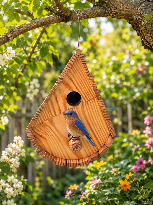 NEW Handmade Birdhouse Unique Style Solid Reclaimed Wood Stunning!
