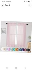 Light Pink Sheer Curtains 63 Inch Length 2 42"W x 63"L Pack of 2 Blush