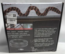 120 Ft Self Regulating Heating Cable 120V, 8W/foot, Pipe Roof Freeze Protection