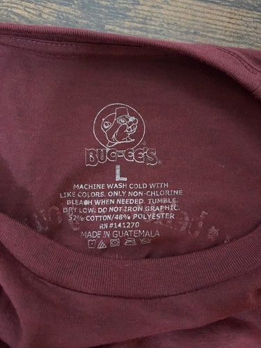 Buc-ee's Shirt Womens L Maroon Sunflower Happy Every Day Beaver Double Sided - Picture 3 of 3