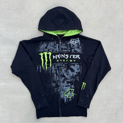 #ad Monster Energy Fox Racing #4 Ricky Carmichael Black Zip Up Hoodie Rare Men’s S $225.00