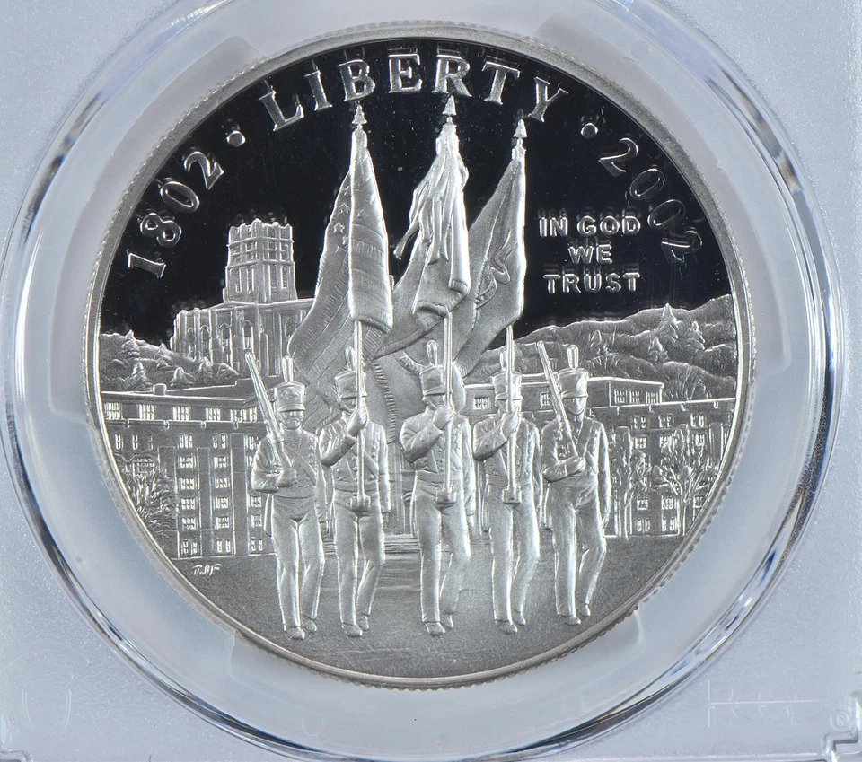 2002-W West Point Commemorative Dollar PR69 DCAM PCGS Blue Label *6291 - Image 3 of 4