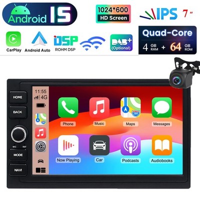 Dual 7''Car Stereo AM Radio Carplay WiFi Kam+ For 2003-2011 Honda Element 4+64GB