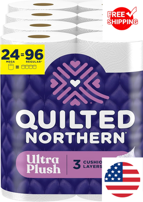 #ad #ad Quilted Northern Ultra Plush Toilet Paper 24 Mega Rolls = 96 Regular Rolls 3X $37.99