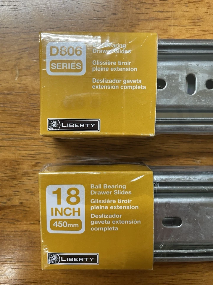 Liberty D80618C-ZP-W Lote de 18 pulgadas de 6 correderas de cajón con rodamientos de bolas (2 paquetes de 2) Foto 2 de 4