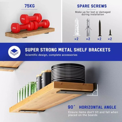 WELDUN 6er Pack Metall Gerüstbrett Regalträger 20 cm, Schwerlast Wandhalterung