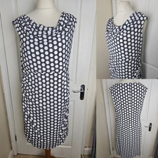 Precis Black Polka Dot Dress UK 18 Stretch Midi Smart Work Occasion