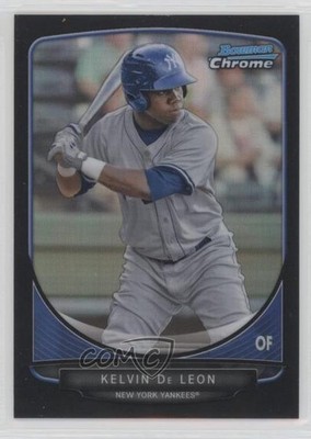 2013 Bowman Prospects Chrome Black Refractor 25/99 Kelvin Deleon De Leon 0s3