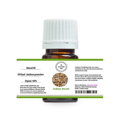 INDIAN STREET DILL SEED PURE THERAPEUTIC GRADE ESSENTIAL OIL 3ML TO 100ML