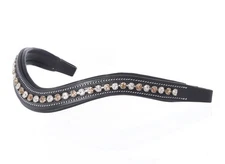 Bridles and Reins Exion Pro Elegant Light Peach Clear Crystal BrowBand Full Size