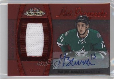 2015 Upper Deck Fleer Showcase Red Glow 21/25 Mattias Janmark Rookie Auto RC 0f8