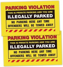 50 Parking Violation Stickers "Warnings, YOU ARE ILLEGALLY PARKED", No Parking S