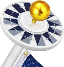 Solar Flag Pole Light 128 LED - Super Bright Powered Light for 15-25Ft Flagpoles