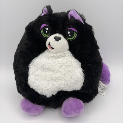 Misfittens Get Meowt Kitten Cat Jinx 8  Plush Stuffed Animal Black White Purple