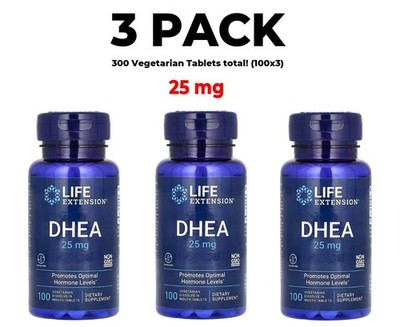 Life Extension 25 mg, 3 PACK, Vegetarian Tablets - 100 Count each (300 total!)