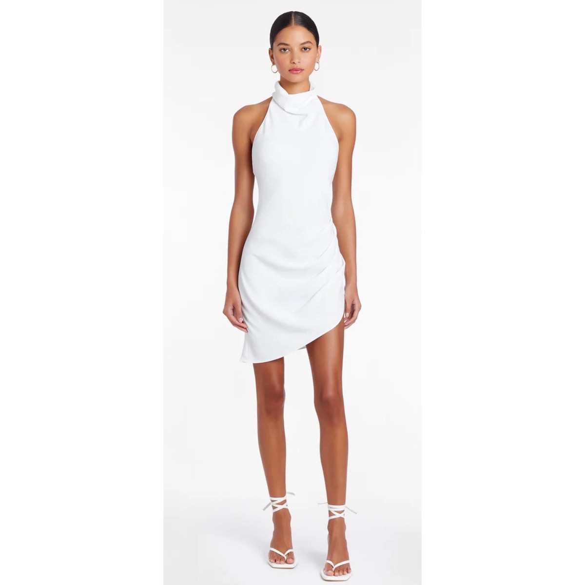 amanda uprichard white mini dress Annalise in Gingham Organza size S Self Amanda UpRichard White Tweed Mini