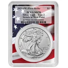 2021 (W) $1 Type 2 American Silver Eagle PCGS MS70 FS Flag Frame