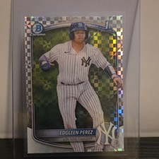 Bowman Chrome Prospects Edgleen Perez Checkerboard 1st Yankees 2024 BCP-80
