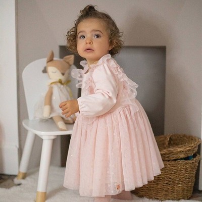 CARREMENT BEAU Girls Pink Tulle Heart Dress Size 5