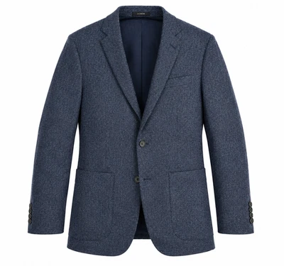 J.Crew Ludlow 42S Moon British Cloth Wool Cotton Blue Herringbone Sport Coat - Image 1 of 4