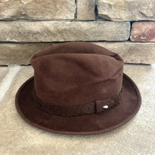 Brown Beaver Hats Brand Fedora Size 7 1/8 Genuine Fur Felt Custom Made USA