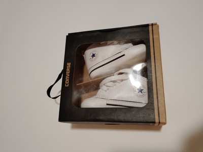 CONVERSE ALL STAR Chuck Taylor FAUX LEATHER WHITE/White BABY SHOES  Size 1
