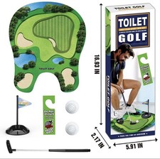 Lightweight Robust Stable Easy to Use Toilet Mini Golf Novelty Toy Set Funny Gag