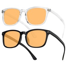 1/2 Pack Blue Light Gaming Eyeglasses, TV/Computer/Phone Glasses, Orange Lenses