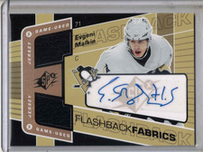 2007-08 UD SPX hockey Evgeni Malkin Flashback Fabrics jersey auto card PENGUINS