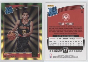 2018 Panini Donruss Rated Rookies Holo Green & Yellow Laser Trae Young Rookie RC