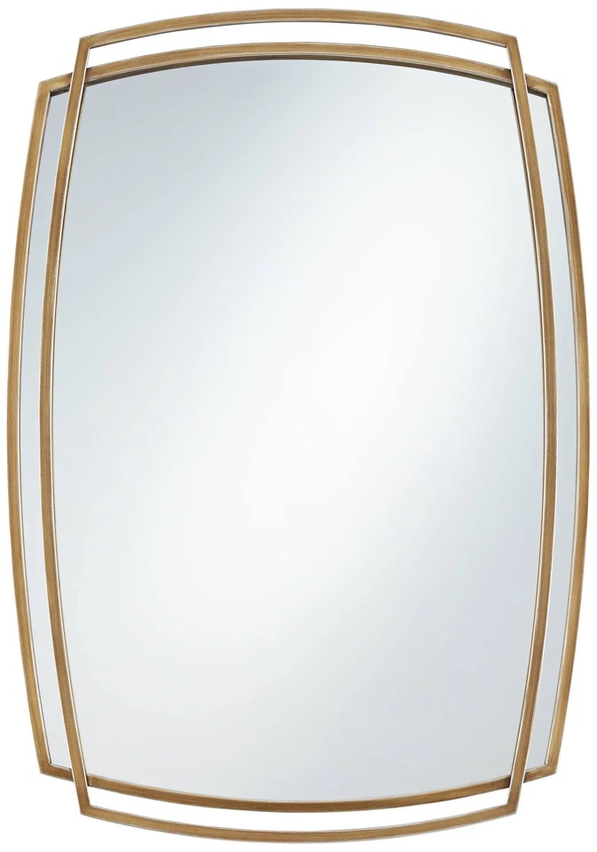 Espejo de pared Uttermost Amherst dorado en capas de metal 24" x 34" Foto 2 de 4