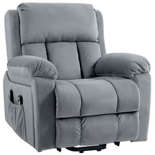 HOMCOM Lift Chair Riser and Recliner Chair with Vibration Massage, Heat, Grey