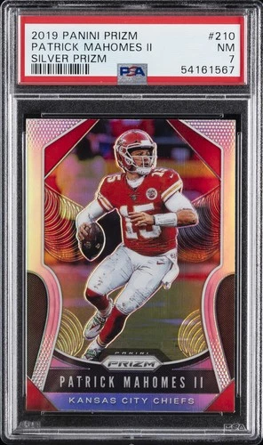 2019 PANINI PRIZM SILVER PRIZM #210 PATRICK MAHOMES II PSA 7