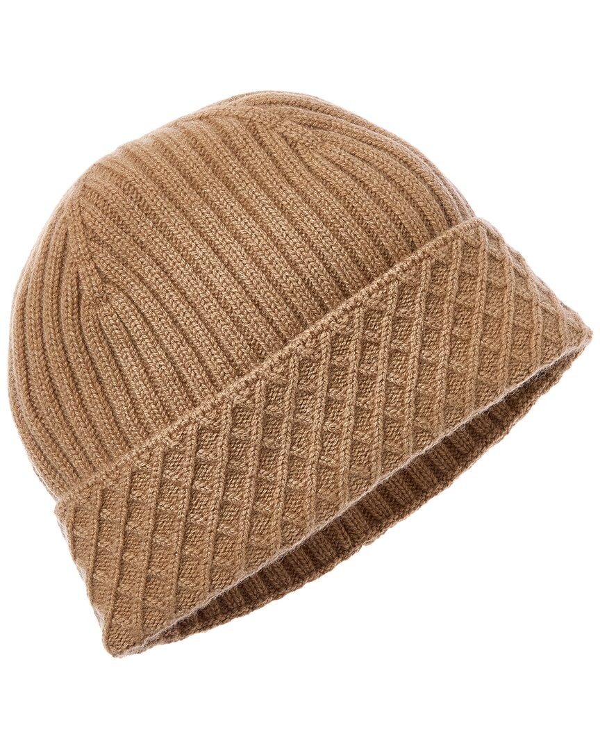 Bruno Magli Diamond Cuff Rib Cashmere Beanie Womens Brown Os 10390₽
