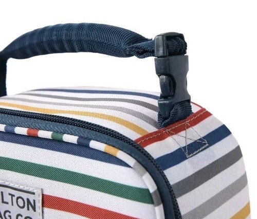 Fulton Bag Co Insulated Lunch Bag Upright Box Striped Microban Hard Liner NEW - Picture 8 of 14