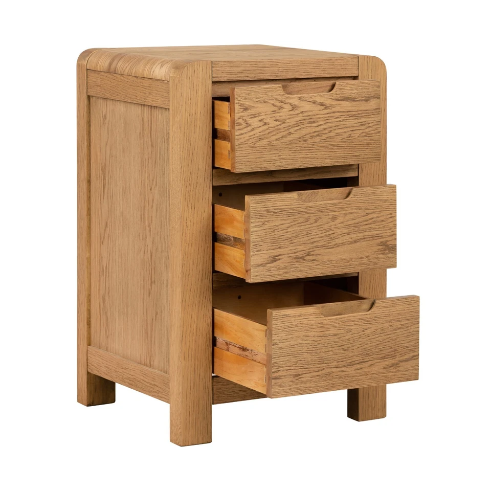 Ascot Chunky Oak Large Bedside Table Bedside Cabinet Bedside - Image 2 of 4