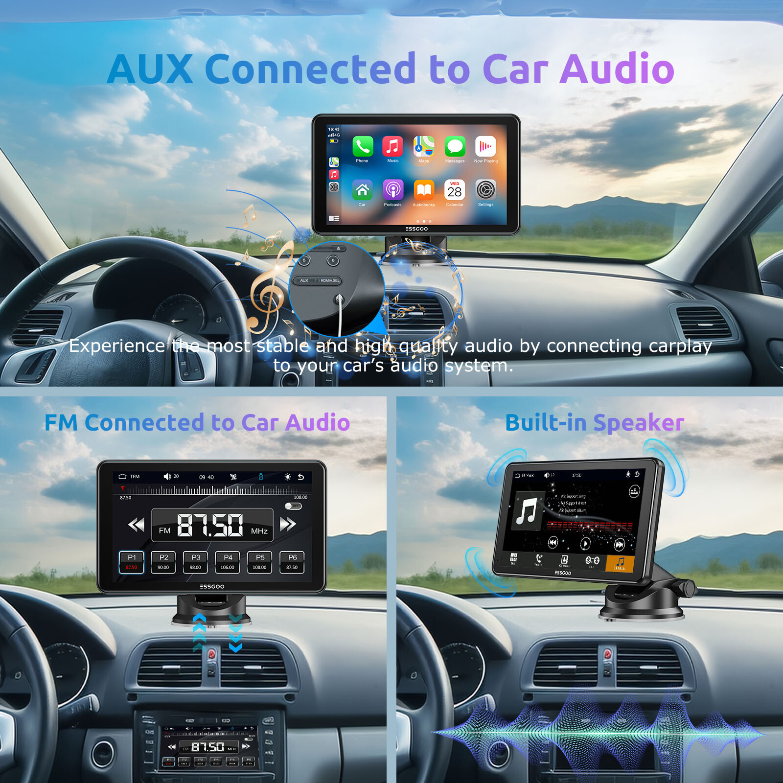 Gps Navigation for Car/Truck Touch Screen Wireless Apple CarPlay Android auto 7"