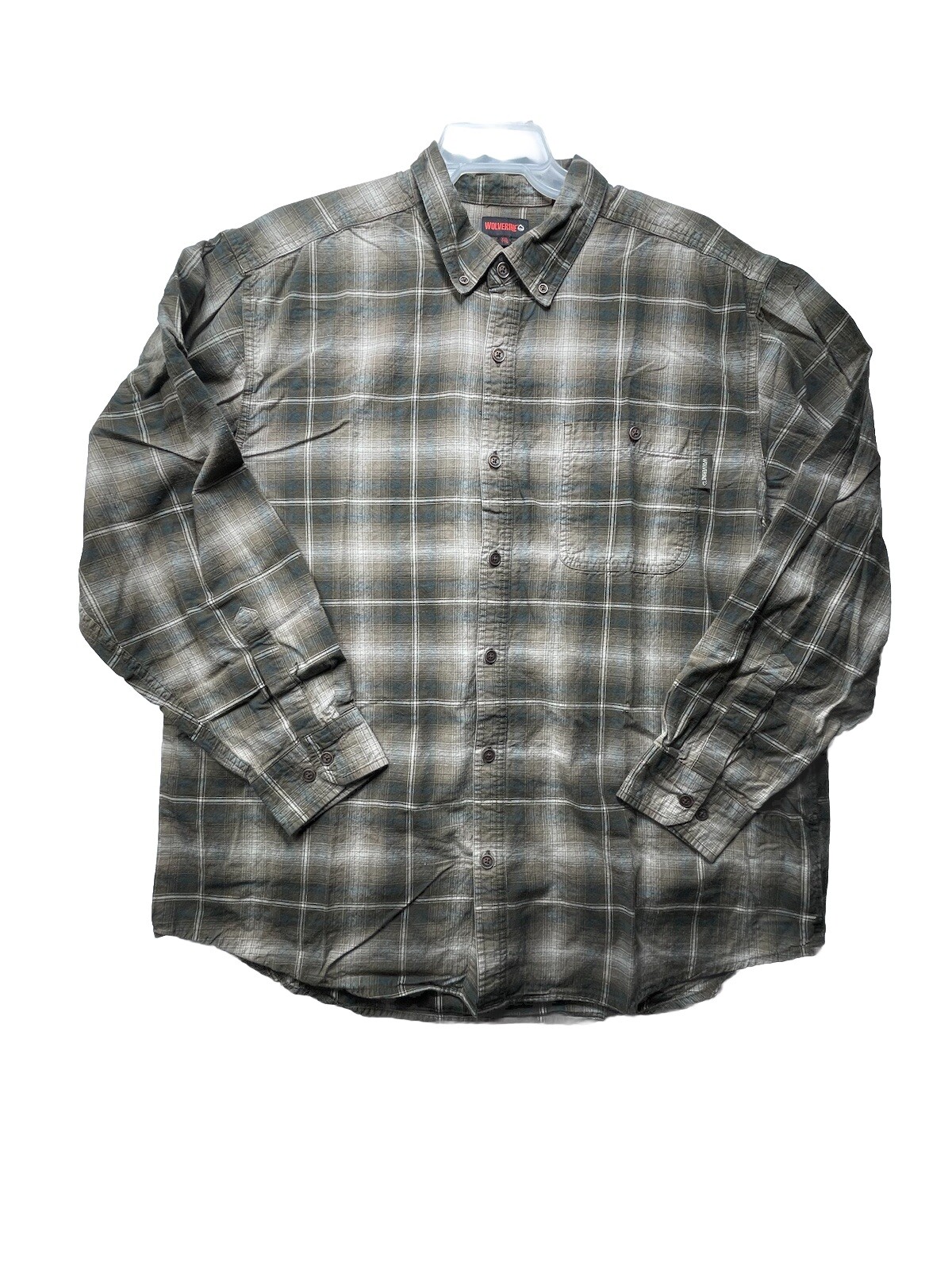 WOLVERINE Flannel Shirt Men's 2XL Brown Blue Plaid Grunge GORP Core Lumberjack-image