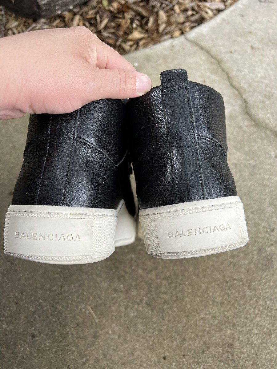 Balenciaga Mens Black 🖤 High Top Sneaker Pelle S. Gomm Lace